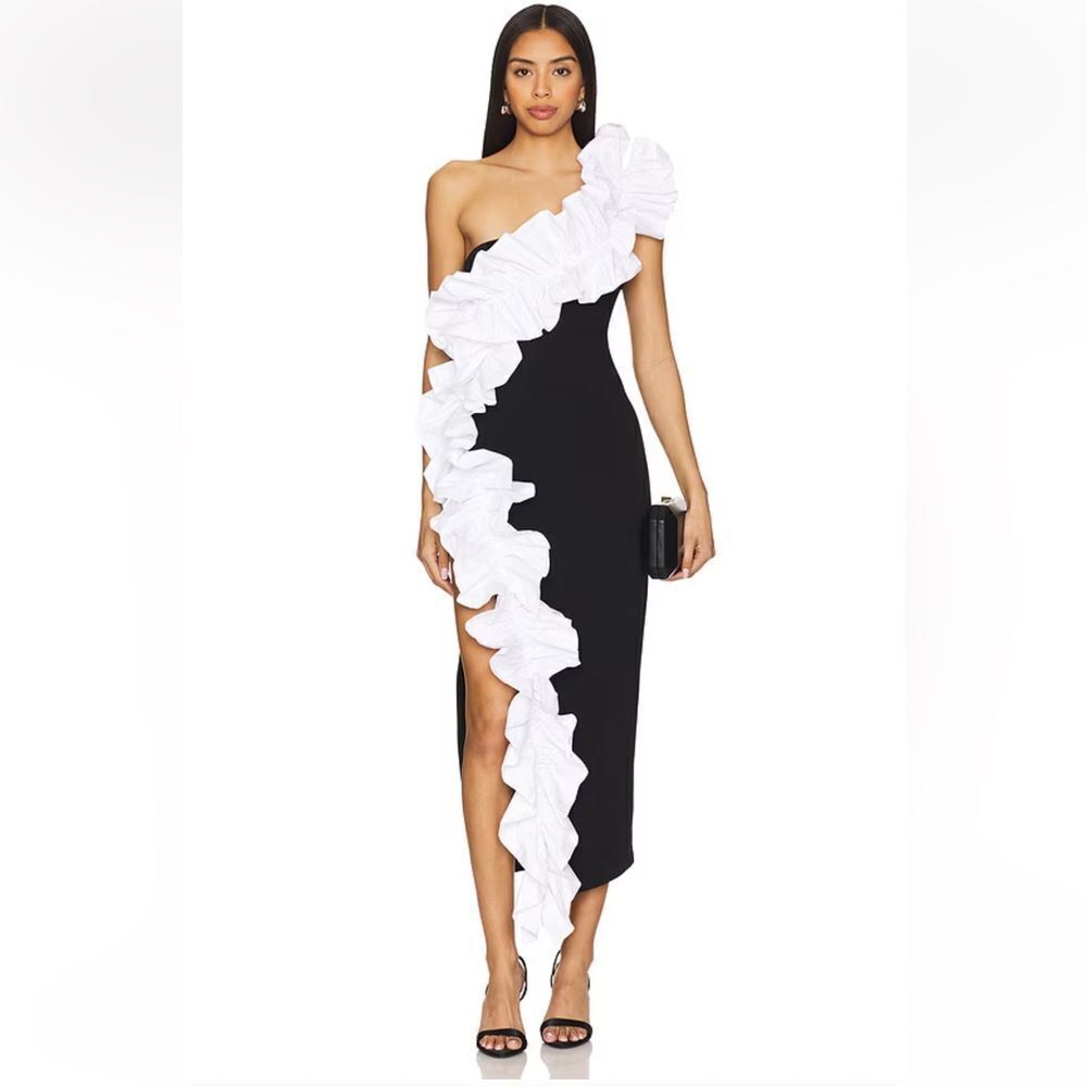 NBD The Sapphira Midi Dress Black & White
Ruffle Dress gown maxi Revolve S